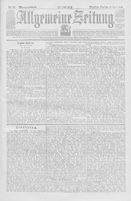 Allgemeine Zeitung Dienstag 25. Januar 1898