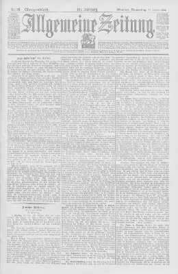 Allgemeine Zeitung Donnerstag 27. Januar 1898