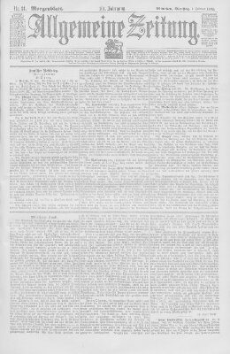 Allgemeine Zeitung Dienstag 1. Februar 1898