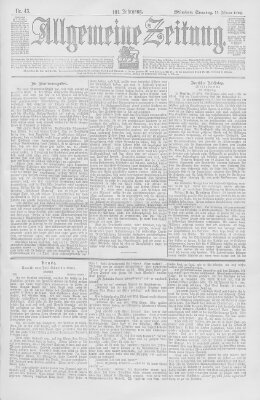 Allgemeine Zeitung Sonntag 13. Februar 1898