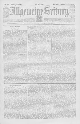 Allgemeine Zeitung Dienstag 15. Februar 1898