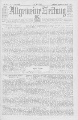 Allgemeine Zeitung Freitag 18. Februar 1898