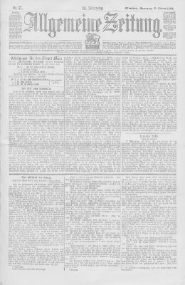 Allgemeine Zeitung Sonntag 27. Februar 1898