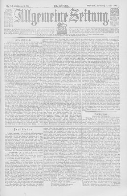 Allgemeine Zeitung Samstag 9. April 1898