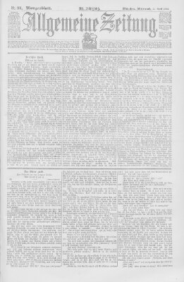 Allgemeine Zeitung Mittwoch 13. April 1898