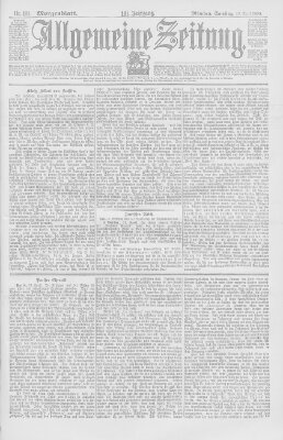 Allgemeine Zeitung Samstag 23. April 1898