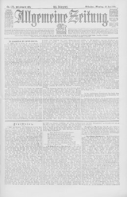 Allgemeine Zeitung Montag 27. Juni 1898