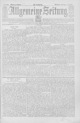 Allgemeine Zeitung Freitag 1. Juli 1898