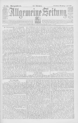 Allgemeine Zeitung Samstag 9. Juli 1898