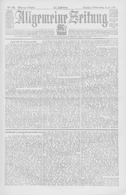 Allgemeine Zeitung Donnerstag 21. Juli 1898