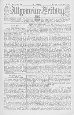 Allgemeine Zeitung Freitag 22. Juli 1898