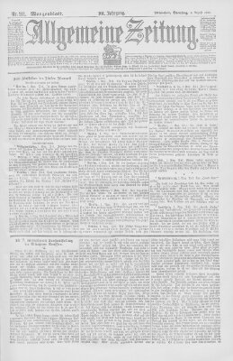 Allgemeine Zeitung Dienstag 2. August 1898