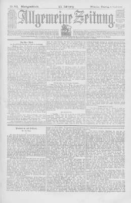 Allgemeine Zeitung Dienstag 9. August 1898