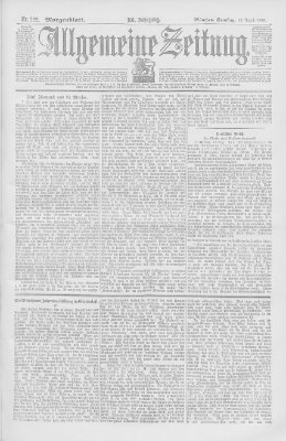 Allgemeine Zeitung Samstag 13. August 1898