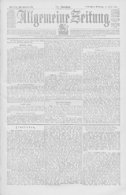 Allgemeine Zeitung Montag 15. August 1898