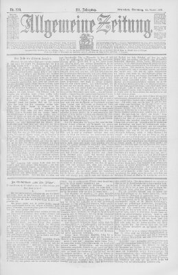 Allgemeine Zeitung Sonntag 21. August 1898