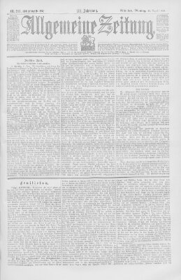 Allgemeine Zeitung Montag 22. August 1898