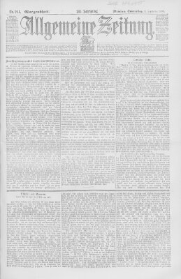 Allgemeine Zeitung Donnerstag 1. September 1898