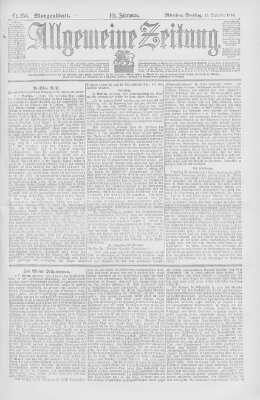 Allgemeine Zeitung Dienstag 13. September 1898