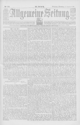 Allgemeine Zeitung Sonntag 18. September 1898