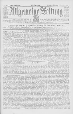 Allgemeine Zeitung Dienstag 27. September 1898