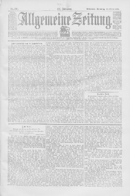 Allgemeine Zeitung Sonntag 23. Oktober 1898