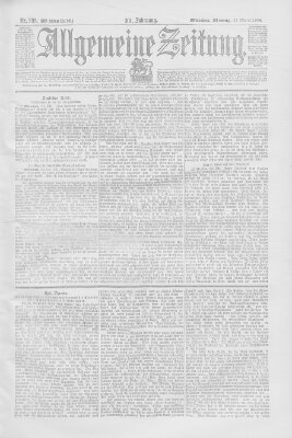 Allgemeine Zeitung Montag 24. Oktober 1898