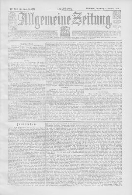 Allgemeine Zeitung Montag 7. November 1898