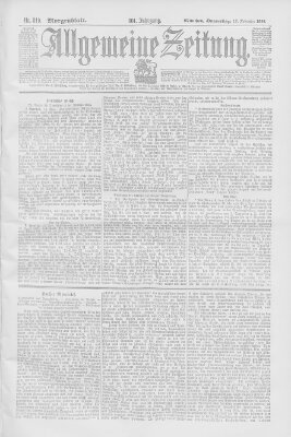 Allgemeine Zeitung Donnerstag 17. November 1898