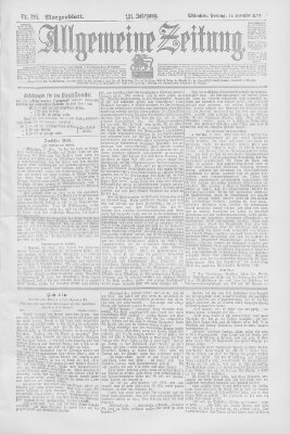 Allgemeine Zeitung Freitag 18. November 1898