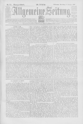 Allgemeine Zeitung Samstag 19. November 1898