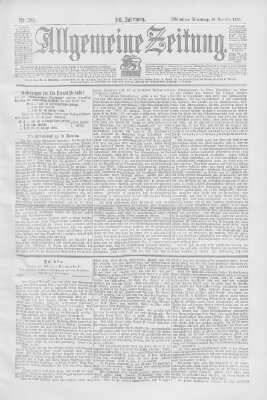 Allgemeine Zeitung Sonntag 20. November 1898