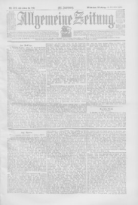 Allgemeine Zeitung Montag 21. November 1898