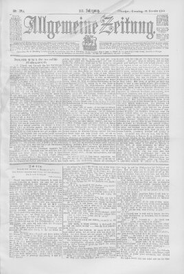 Allgemeine Zeitung Sonntag 27. November 1898