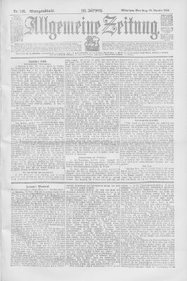 Allgemeine Zeitung Samstag 10. Dezember 1898