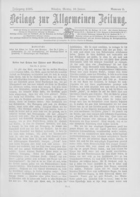 Allgemeine Zeitung Montag 10. Januar 1898