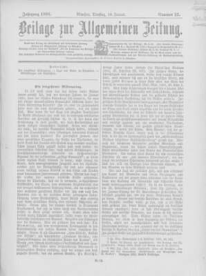 Allgemeine Zeitung Dienstag 18. Januar 1898