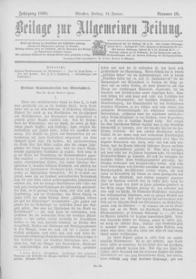 Allgemeine Zeitung Freitag 21. Januar 1898