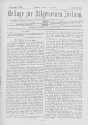 Allgemeine Zeitung Samstag 22. Januar 1898