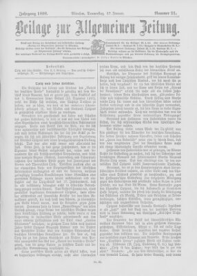 Allgemeine Zeitung Donnerstag 27. Januar 1898