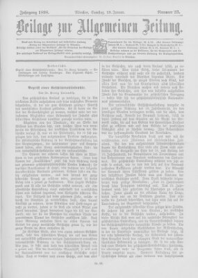 Allgemeine Zeitung Samstag 29. Januar 1898