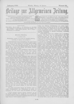 Allgemeine Zeitung Montag 31. Januar 1898