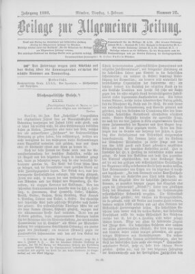 Allgemeine Zeitung Dienstag 1. Februar 1898