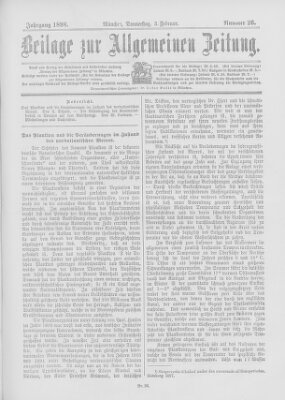 Allgemeine Zeitung Donnerstag 3. Februar 1898