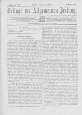 Allgemeine Zeitung Samstag 5. Februar 1898