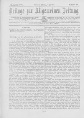 Allgemeine Zeitung Montag 7. Februar 1898