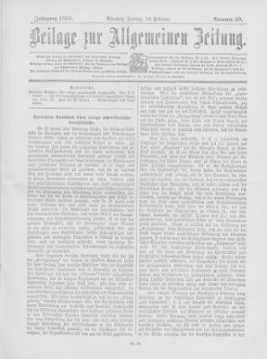 Allgemeine Zeitung Freitag 18. Februar 1898