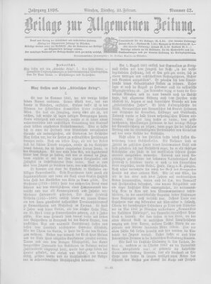 Allgemeine Zeitung Dienstag 22. Februar 1898