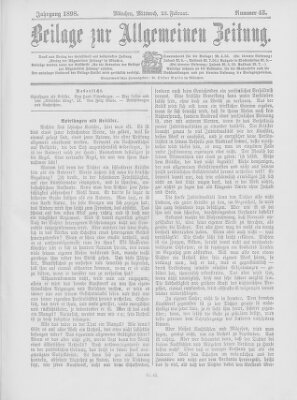 Allgemeine Zeitung Mittwoch 23. Februar 1898