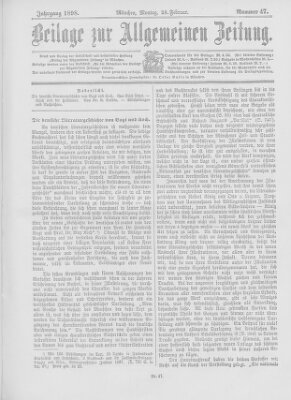 Allgemeine Zeitung Montag 28. Februar 1898